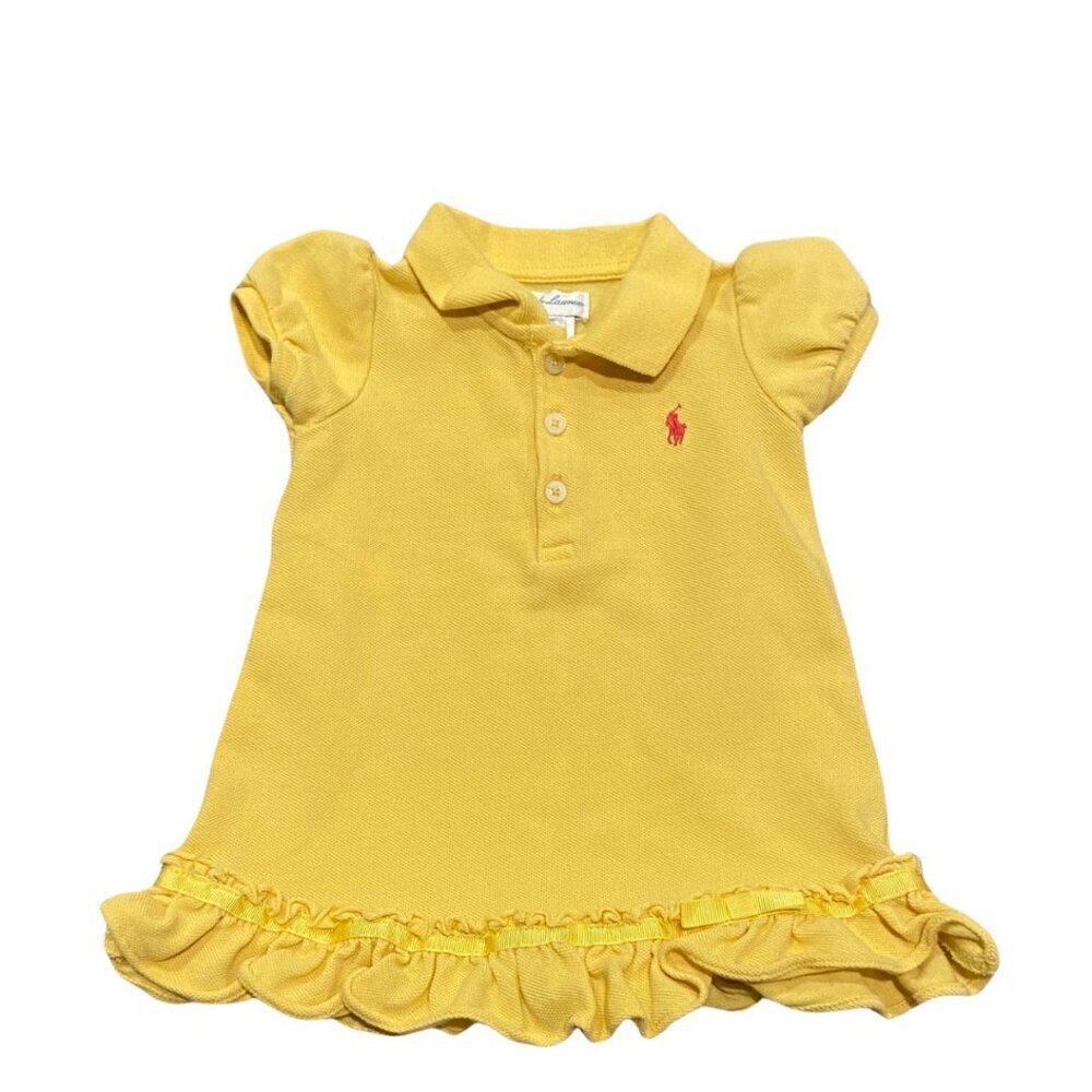 Ralph Lauren Yellow Polo Dress with Ruffle Hem